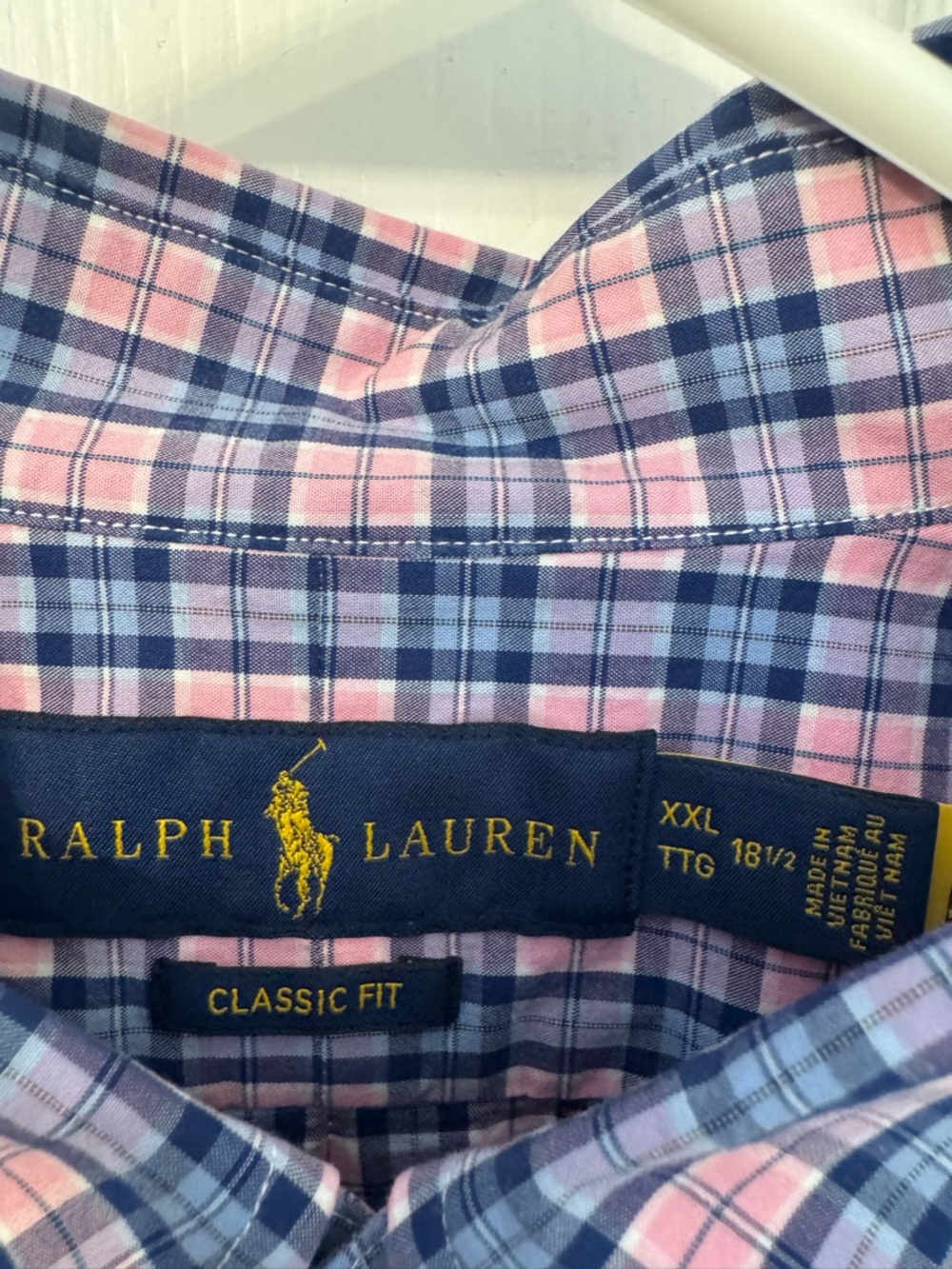 Ralph Lauren Pink & Blue Plaid Button-Down Shirt Size XXL - Picture 4 of 5